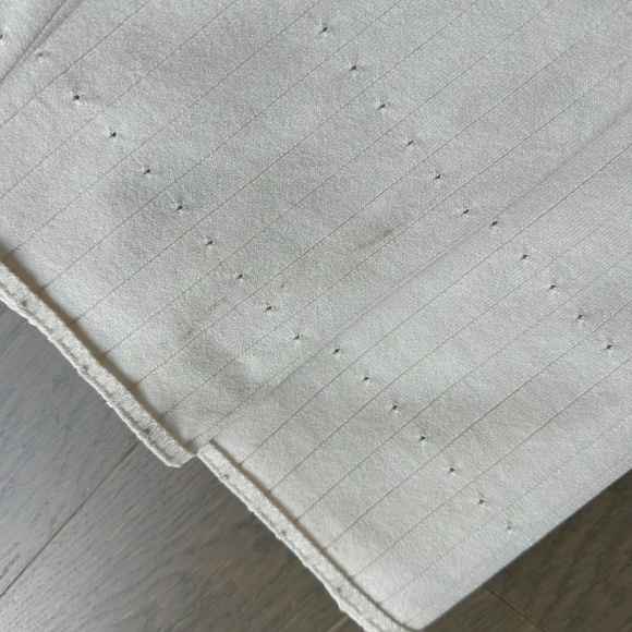 SANDRO Alecia Knit Denim Trim Midi Dress White Button Detail - FR 42 / US 10 - Picture 8 of 12